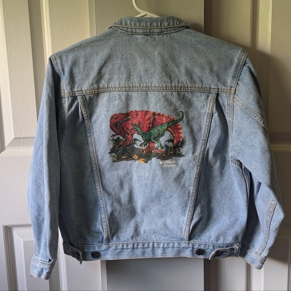 VINTAGE NORTHERN GETAWAY DENIM JACKET DINOSAURS S/P - Picture 3 of 6